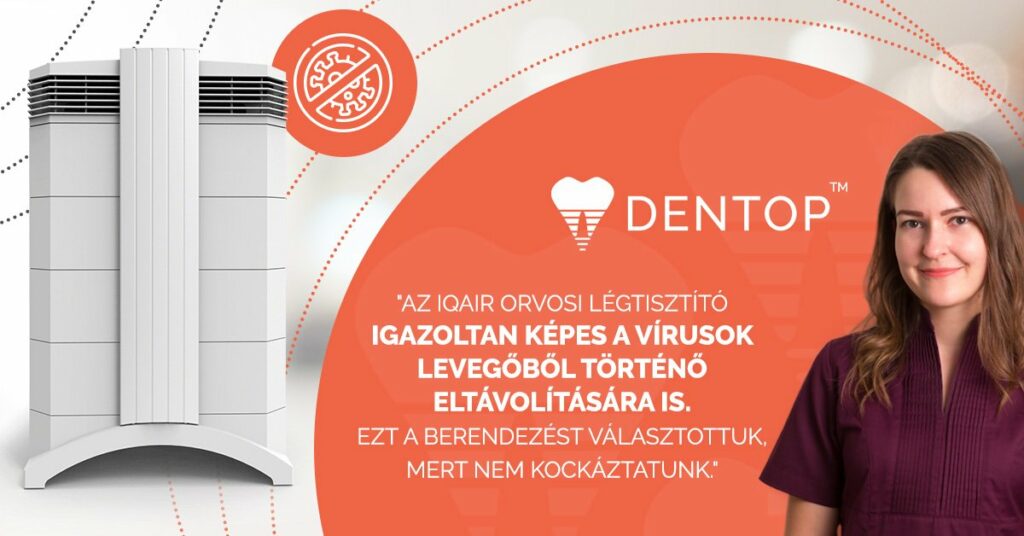 IQAIR mobil légszűrőt használunk @DENTOP